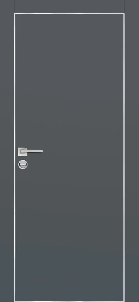 Межкомнатная дверь ПХ-1 AL кромка с 4-х ст. Графит матовый