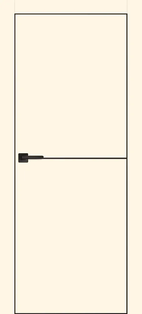 Межкомнатная дверь ПХ-19 черная кромка с 4-х ст. Магнолия